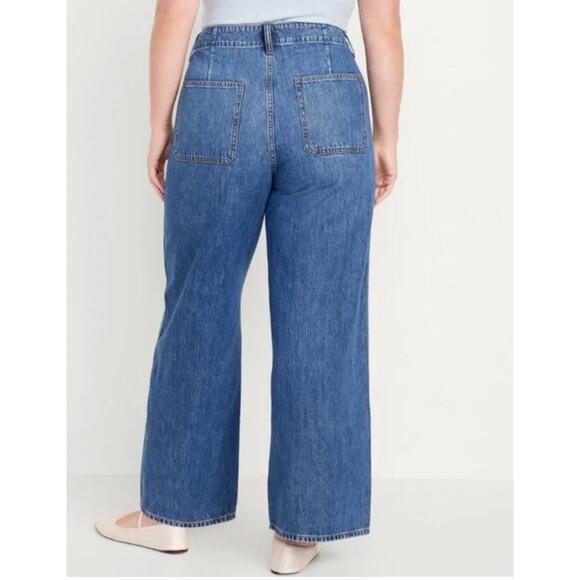 NWT Old Navy High Rise Baggy Wide Leg Drapey Denim Trouser Jeans Size 16 - Picture 4 of 6